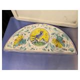 MAIOLICA SEMICIRCULAR WALL PLAQUE, HAND-PAINTED