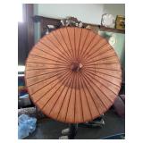VTG ASIAN STYLE PARASOL, ORANGE PAPER CANOPY,
