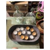 VTG STYLE METAL BIRD CAGE DECOR (2), OVAL METAL