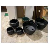 CAST METAL CAULDRONS W/ HANDLES, VARIOUS SIZES,