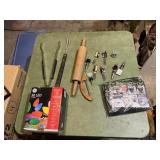 GE 50 LED C-9 LIGHTS NIB, WOOD ROLLING PIN, WOOD