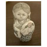 VTG FIGURINE, JAPANESE WOMAN HOLDING FAN,