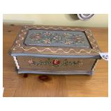 REUGE MUSIC BOX, WOOD CONSTRUCTION, HAND-PAINTED