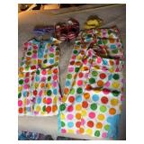 CLOWN COSTUME, POLKA DOT DRESS, MATCHING PANTS,