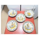 DAVID HAND-PAINTED POTTERY PLATES W/ FIGURAL