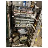 ASSORTED MUSIC CDS, PLASTIC HARDWARE ORGANIZER W/