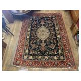 WOOL AREA RUG, TRADITIONAL FLORAL MEDALLION