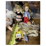 VTG STORY BOOK DOLLS (4), MIXED COSTUMES,