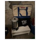 WEST BEND PERCOLATOR, COSTCO INSULATED TOTE,