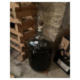 GLASS CARBOY, WINE FERMENTATION VESSEL, W/