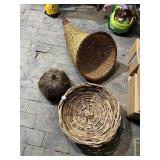 WICKER CORNUCOPIA BASKET, WICKER BASKET, AND