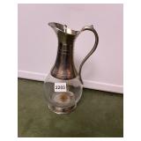 ITALIAN PEWTER AND GLASS DECANTER, GLASS STIRRING