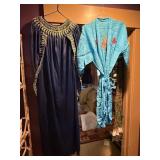 NAVY BLUE KAFTAN W/ GOLD EMBROIDERED TRIM, LIGHT