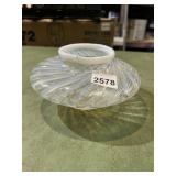 VTG ART GLASS BOWL, SWIRL PATTERN, OPALESCENT
