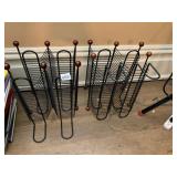 METAL RECORD STORAGE RACKS, BLACK FINISH, WOODEN