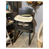 SAFETY 1ST HIGH CHAIR, BLACK FRAME, PADDED SEAT,