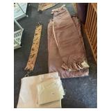 VTG TAPESTRY WALL HANGING W/ BRASS HARDWARE,