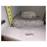 GRANITE METATE AND MANO, TRADITIONAL STONE