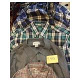 ASSORTED MENS SHIRTS INCL GAP PLAID FLANNEL, IZOD