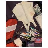 AUDUBON CANVAS BAG, WHITE OVERALLS, ROSARY,