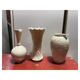 LENOX PORCELAIN VASES (3), ASSORTED FLORAL AND