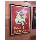 PATES BARONI ADVERTISING POSTER, FRAMED, PIERROT
