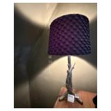 TABLE LAMP, FAUX BRANCH BASE, TEXTURED PURPLE