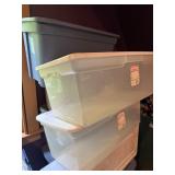 STERILITE PLASTIC STORAGE BINS (2), 90QT/85L,