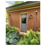 METAL GARDEN OBELISKS, PR, BLACK FINISH, FINIAL
