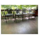 WICKER PATIO CHAIRS, METAL FRAMES, (4).