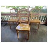 LA VITA WOOD LADDER BACK CHAIRS (3).