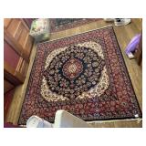 PERSIAN STYLE AREA RUG, FLORAL MEDALLION PATTERN,