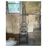 (4) WIRE GARDEN OBELISKS, BLACK FINISH