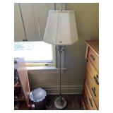 VTG FLOOR LAMP, ONYX BASE, PAINTED METAL STAND,