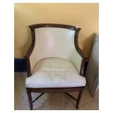VTG ARMCHAIR, WOOD FRAME, UPHOLSTERED SEAT AND