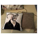 DECORATIVE THROW PILLOWS, EMBROIDERED ANIMAL