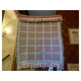 VTG WOVEN THROW BLANKET, CHECKERED PATTERN,