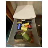 ASSORTED CRAFT RIBBON SPOOLS, VARIOUS COLORS AND