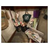 ASSORTED GIFT WRAPPING SUPPLIES, INCL ROLLS OF