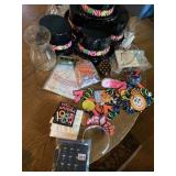 VTG NEW YEAR PARTY SUPPLIES, HATS, CONFETTI,