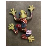 MEXICO TERRACOTTA FROG WALL HANGING, HAND-PAINTED