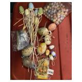 ASSORTED EASTER DECORATIONS, DECORATIVE EGGS ON