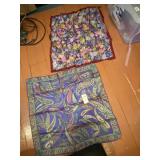 VTG SCARVES (2), FLORAL PRINT AND PAISLEY PRINT,