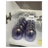 PURPLE IRIDESCENT GLASS WINE GLASSES (8).