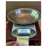 STERLING SILVER OVAL SERVING BOWL 11.876 OZT,