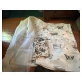 HARRINGTON SHOWER CURTAIN, BLACK FLORAL PATTERN,