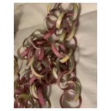 VTG PAPER CHAIN DECORATION, PINK AND YELLOW