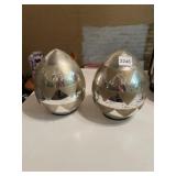 PR MERCURY GLASS EGG DECORATIONS, GEOMETRIC