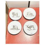 WISTERIA DEER-THEMED DINNER PLATES, BLACK AND