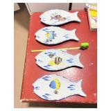 DUE TORRI CERAMICA ITALIAN FISH-SHAPED PLATTERS,